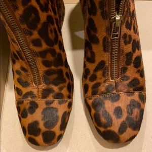Madewell amalia-zip-boot leopard calf hair Size 6